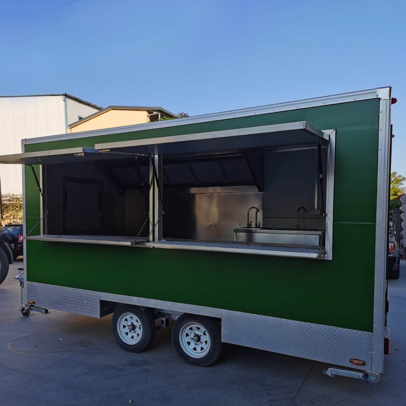 Hot Dog Vending Cart - รถขายอาหารเคลื่อนที่แบบสตรีทฟู้ด รถบาร์บีคิว แฮมเบอร์เกอร์ ฮอทดอก รถเข็นขายอาหาร รถพ่วงขายอาหาร
